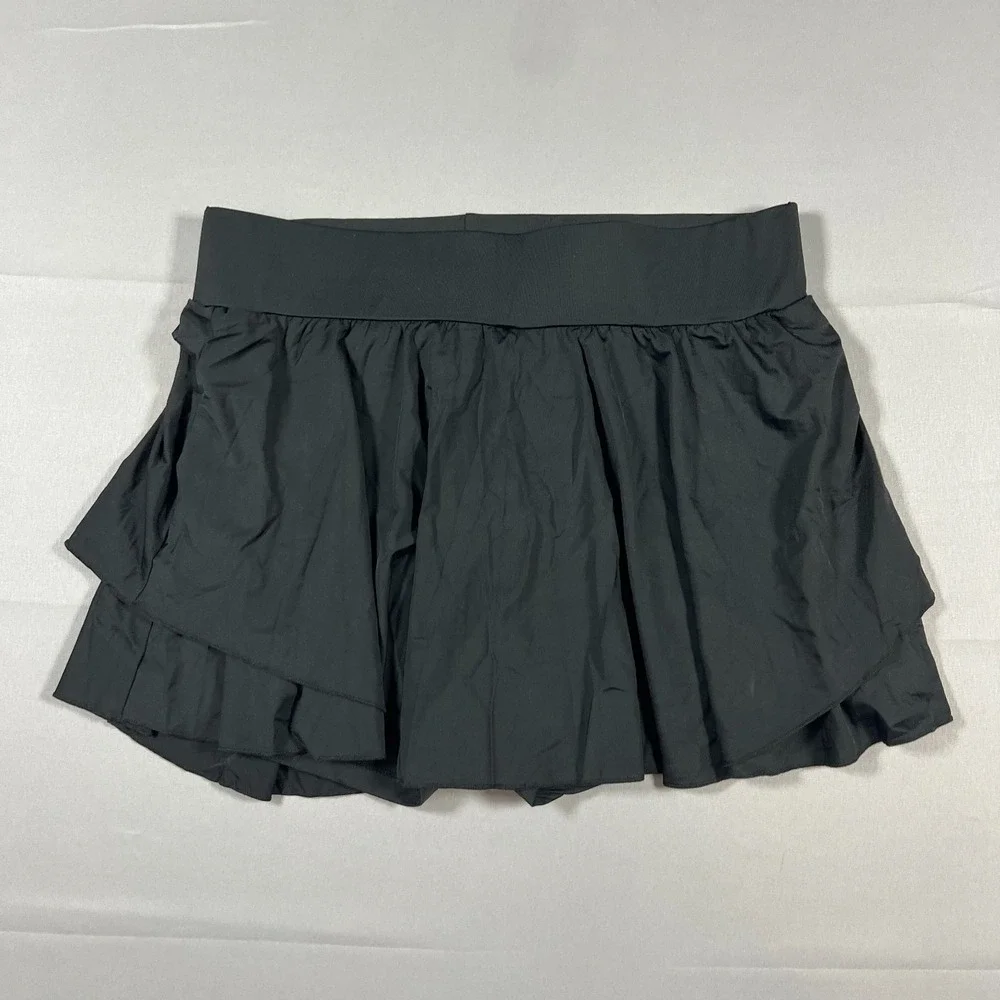 Womens Athletic Skorts Medium Black Nylon Stretch High Waisted Lightweight Golf